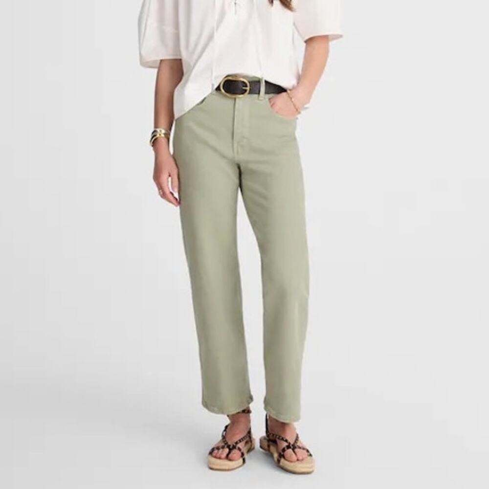 Madewell The Perfect Vintage Wide Leg Crop Jean Dusty Celadon Green 25 NWT